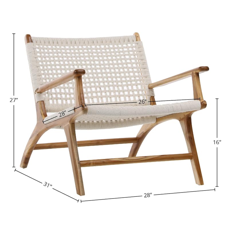 Clyde Teak Upholstered Occasional Chair, White