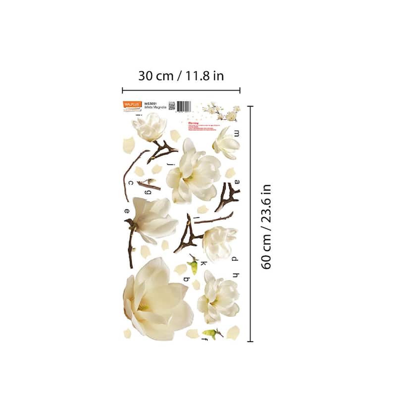 Walplus Wall Sticker Colorful Large Magnolia Flower Art Decal Home Decor