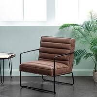 Hackley Urban Faux Leather Black Accent Chair Overstock 20465544