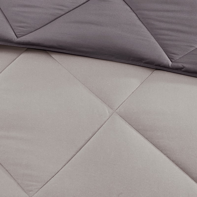 Madison Park Essentials Windsor 3M Scotchgard Diamond Quilting Reversible Down Alternative Comforter Set