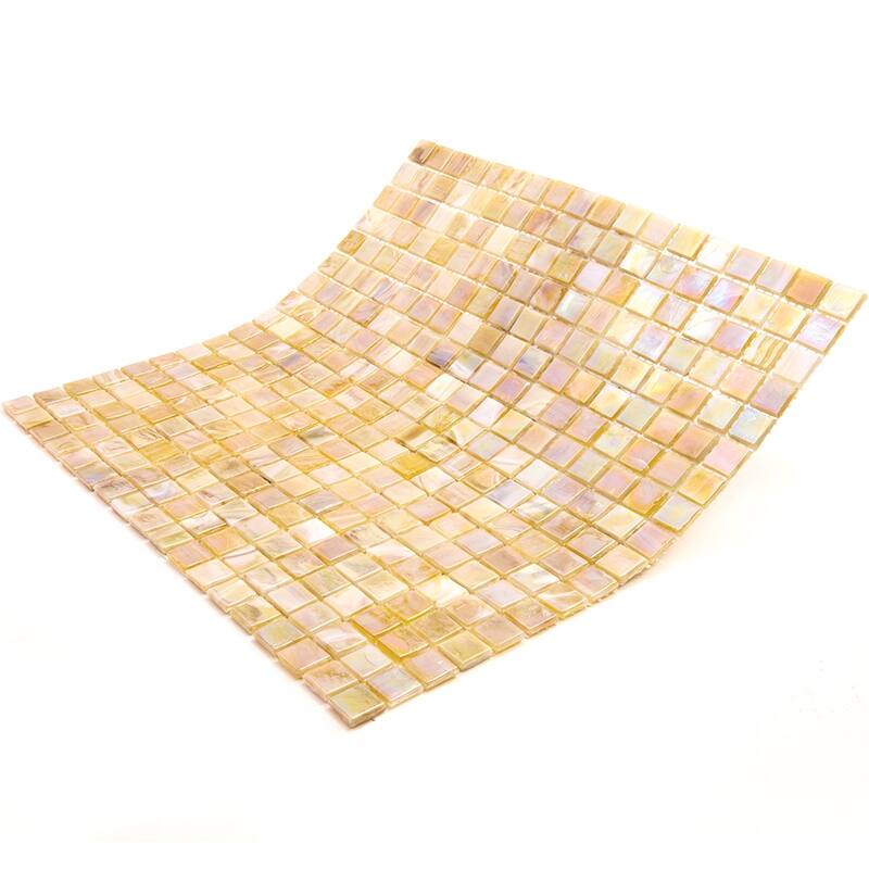 Apollo tile 12" x 12" Skosh Glossy Caramel Beige Glass Tile (18.69 sq ft/case) - 20 Pack