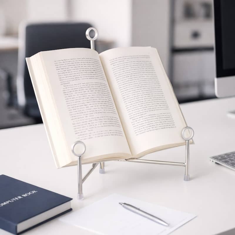 Stylish Metal and Acrylic Easel Stand Decorative Object - Silver - 13.0"