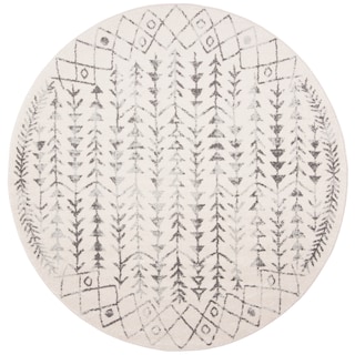 SAFAVIEH Tulum Sharie Moroccan Boho Rug - Ivory/Grey - 5' Round