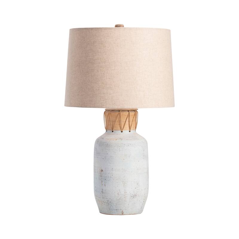 Isla Cane Wrapping & Teracotta 29.5" Table Lamp - 17"x17"x29.5" - 17"x17"x29.5" - Blue