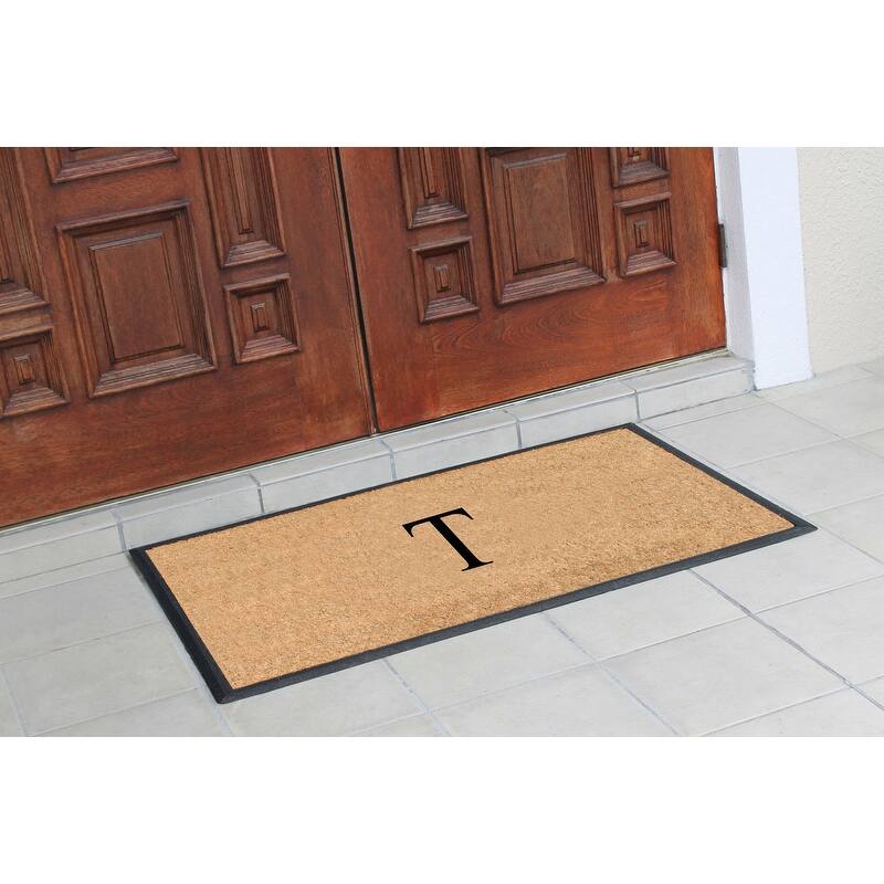 A1HC Rubber and Coir Molded Double Monogrammed Door Mat 30"x48"