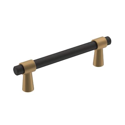 Mergence 3-3/4 in (96 mm) Center-to-Center Matte Black/Champagne Bronze Cabinet Pull - 3.75