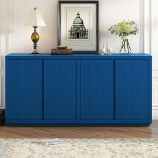 Elegant Ash Veneer Four-Door Sideboard Cabinet for Living Room or Hallway Storage Solutions