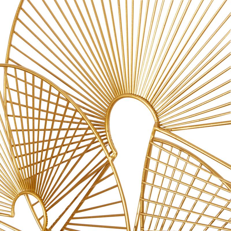 CosmoLiving by Cosmopolitan Gold Metal Crescent Overlapping Wire Fan Sunburst Home Wall Decor