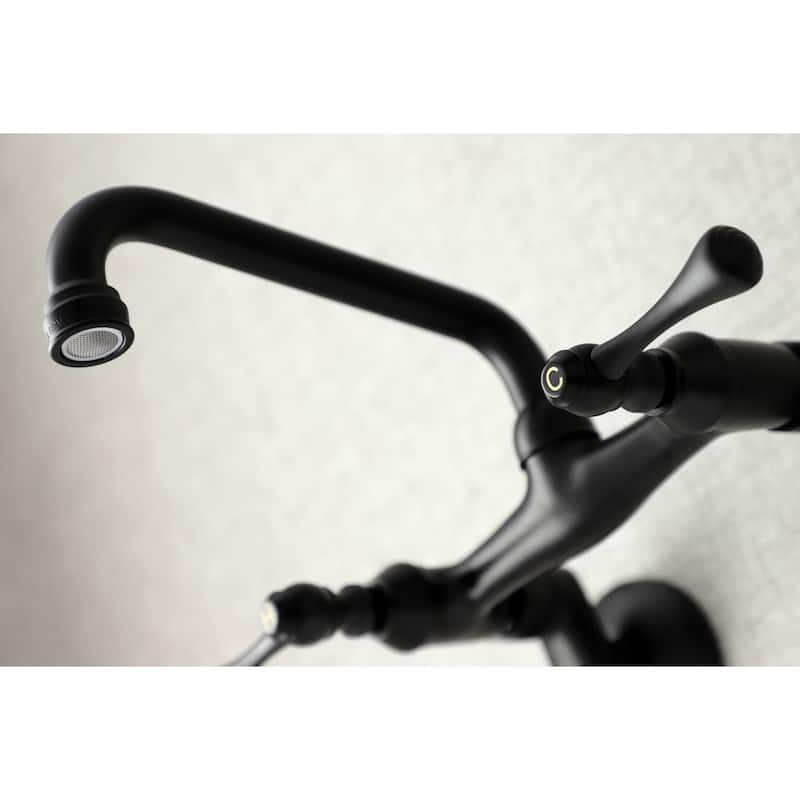 Kingston Brass Adjustable Center Wall Mount Kitchen Faucet