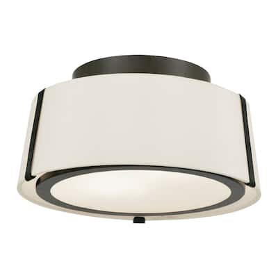 Fulton 2 Light Matte Black Ceiling Mount - 12'' W x 6'' H