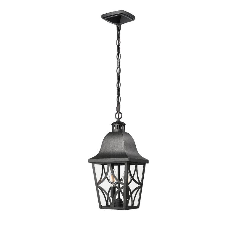 16" Elegant Matte Black Outdoor Wall Lantern with Clear Glass - Waterproof Sconce for House, Garage, and Front Door Lighting