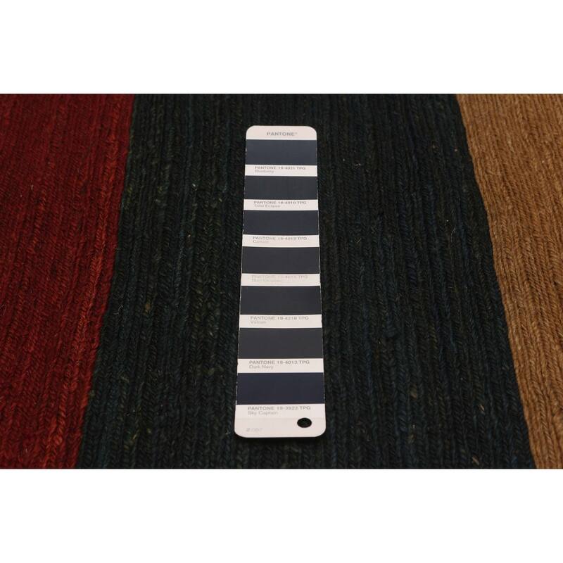 ECARPETGALLERY Flat-Weave Natural Navy, Red Wool Tapestry Kilim - 10'0 x 12'0