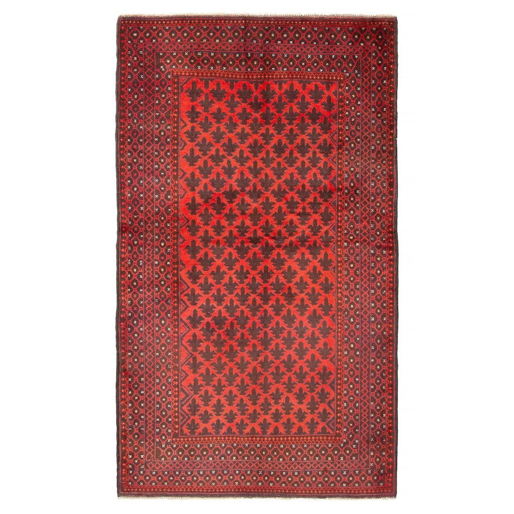 ECARPETGALLERY Hand-knotted Teimani Red Wool Rug - 4'1 x 7'4