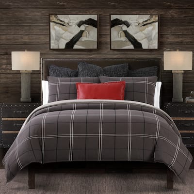 HiEnd Accents Heath Plaid Woven Comforter Set, 3PC