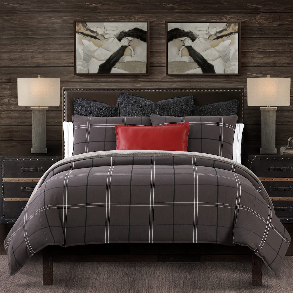 HiEnd Accents Heath Plaid Woven Comforter Set, 3PC