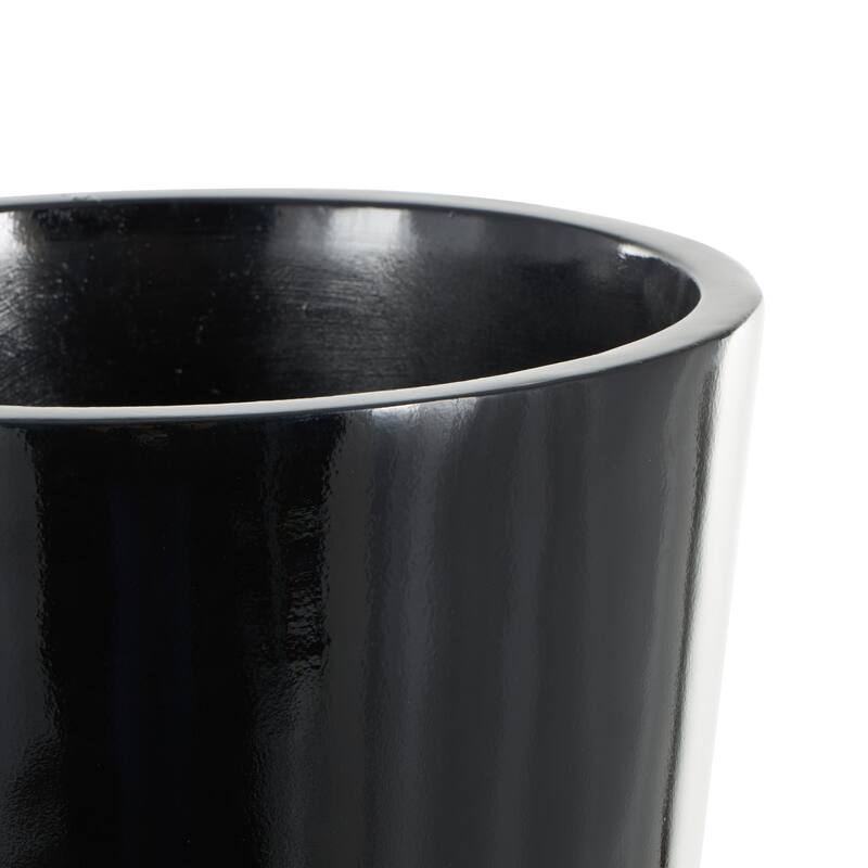 Black Fiberglass Minimalistic Floor Decorative Vase