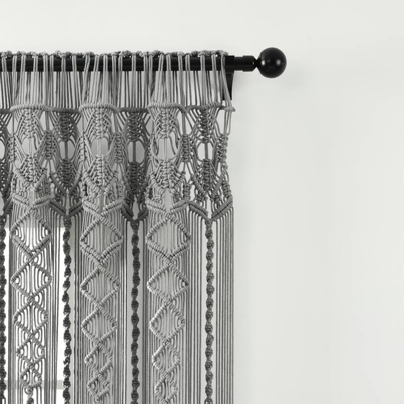 Lush Decor Boho Macrame Textured Cotton Window Curtain/Room Divider/Doorway/Wall Decor