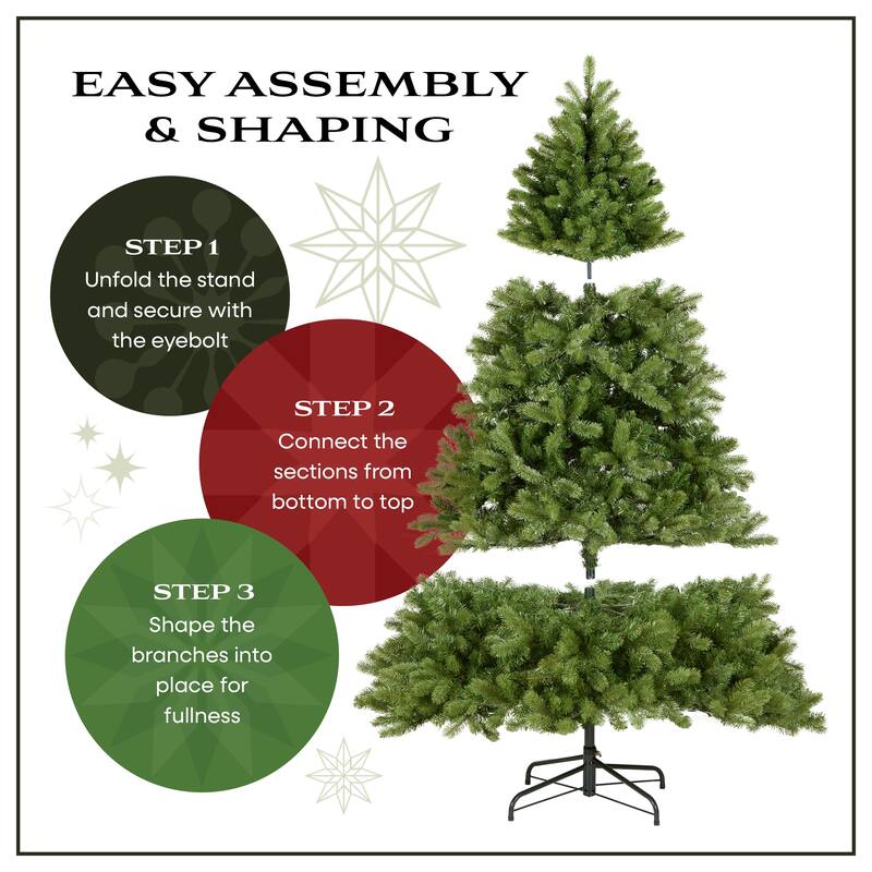 National Tree Company 6.5 ft Pre-lit Wintry Pine Artificial Christmas Tree with 550 Clear Lights, Includes Metal Stand