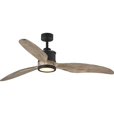 Farris Collection Three-Blade Carved Wood 60" Ceiling Fan - 12.370" x 31.250" x 10.500"