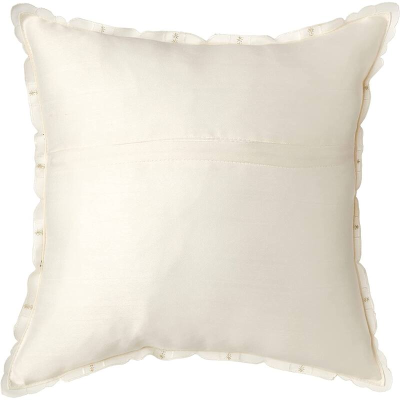 Violet Linen Holiday Christmas Santa Claus Holly Bows Embroidery Pattern Decorative Throw Pillow