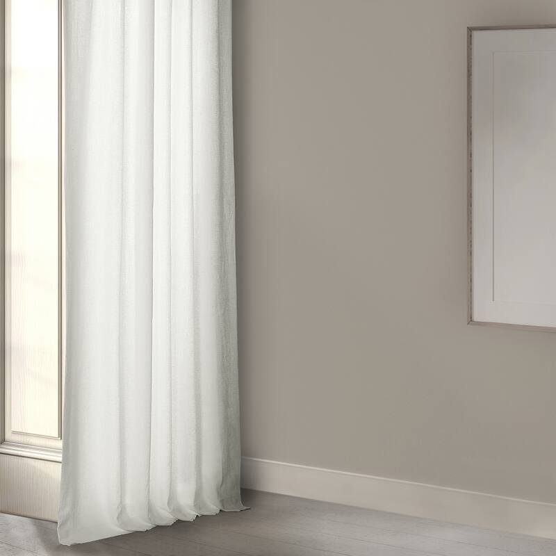 Exclusive Fabrics Room Darkening Euro Linen Curtain (1 Panel) - Window Treatment for Bedroom or Living Room