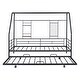 preview thumbnail 10 of 78, Metal House Bed with Trundle, Twin/Full Size Daybed Playhouse Bed with Bulit-in Storage Shelves and Metal Grid for Kids Teens