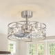 preview thumbnail 6 of 105, Caged Ceiling Fan with Light and Remote, 11.8–28 Inch Low Profile Fandelier, 6-Speed Quiet DC Motor, Black/Satin Nickel