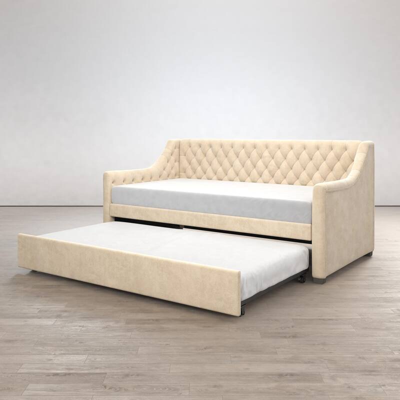 Little Seeds Monarch Hill Ambrosia Upholstered Daybed and Trundle - Ivory