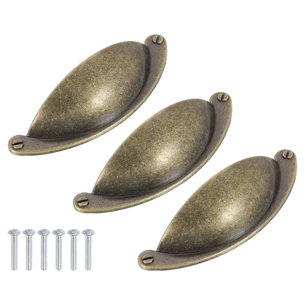 Drawer Pulls, 3Pcs 2-1/2" Zinc Alloy Cabinet Cup Pull with Screws