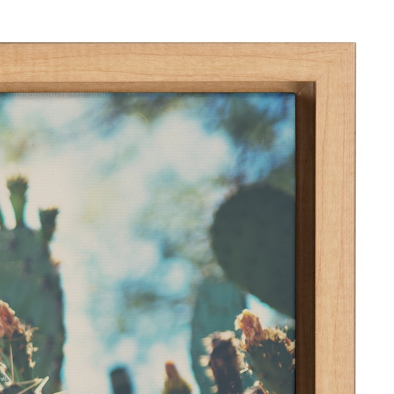 Kate and Laurel Sylvie Desert Pear Cactus Framed Canvas by Laura Evans