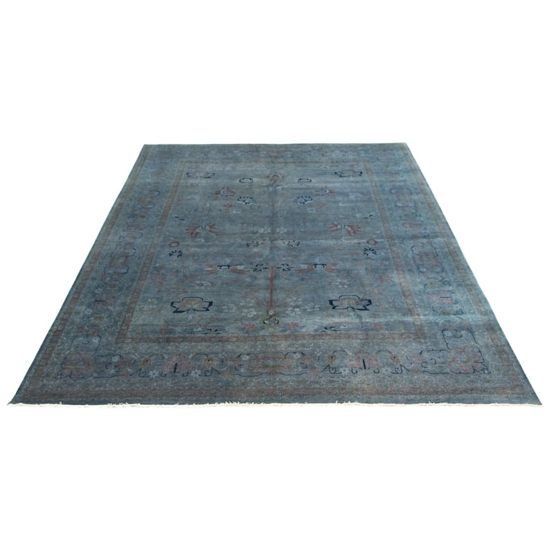 ECARPETGALLERY Hand-knotted Vibrance Blue Wool Rug - 9'1 x 11'9