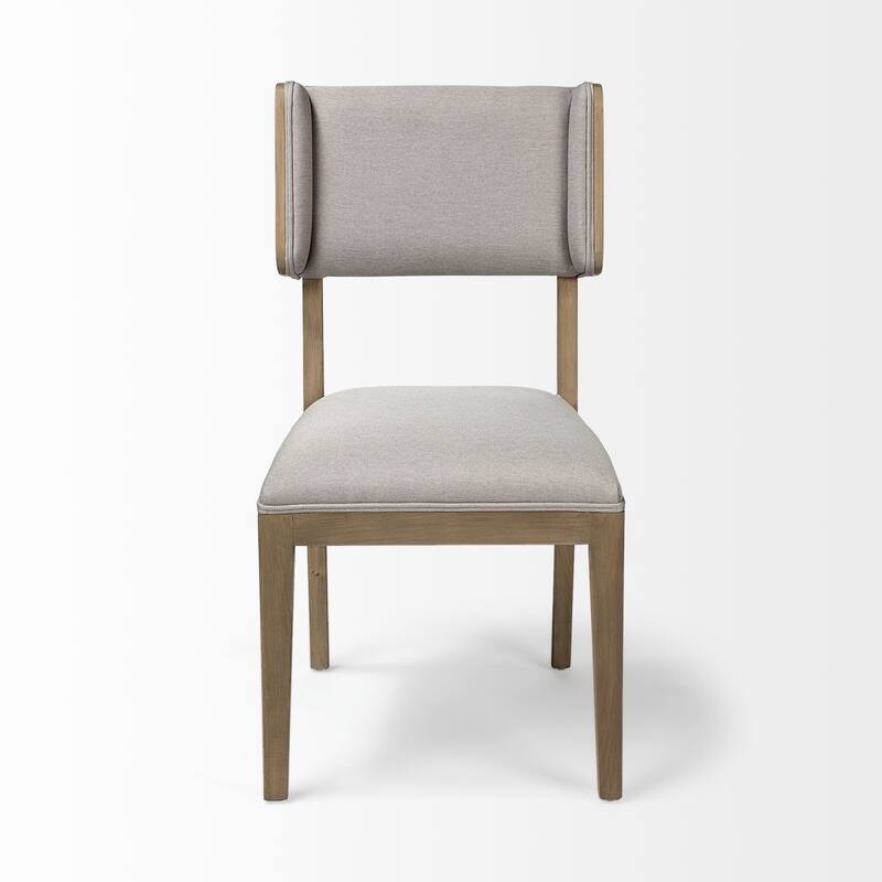 Tenton Grey Fabric Wrap Seat W/Light Brown Solid Wood Frame Dining Chair (Set of 2) - 23.5L x 19.0W x 36.8H