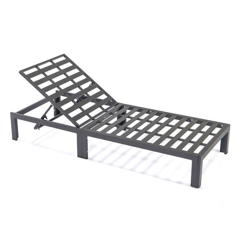 Chelsea Heavy-Duty Aluminum Outdoor Chaise Lounge with Machine-Washable Fade-Resistant Cushions, Lay-Flat Design