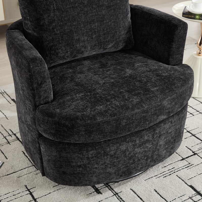 Swivel Chair:Metal 360 Degree Rotating Chassis,Chenille Fabric