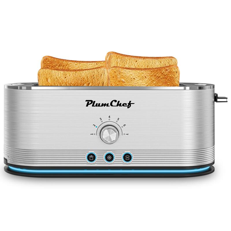 4-Slice Toaster, 7 Browning Settings, Defrost/Reheat Functions, Full body Stainless Steel Housing 1400W ,Anti-Fingerprint