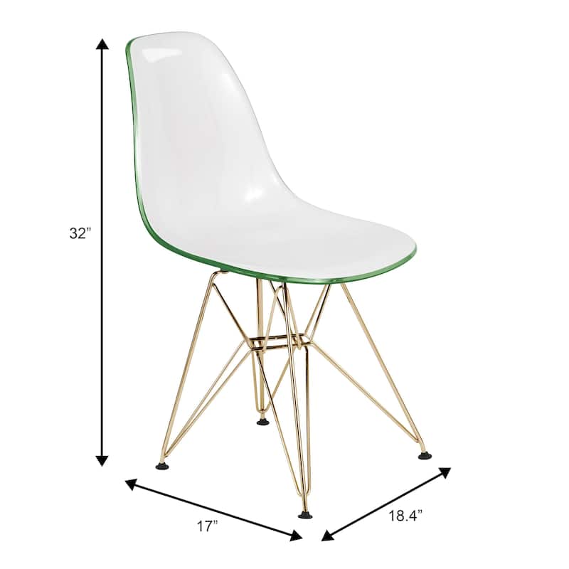 Crescro Acrylic Dining Banquet Side Chair in Gold Stainless Steel Frame for Indoor Outdoor Home Office Living Room & Kitchen