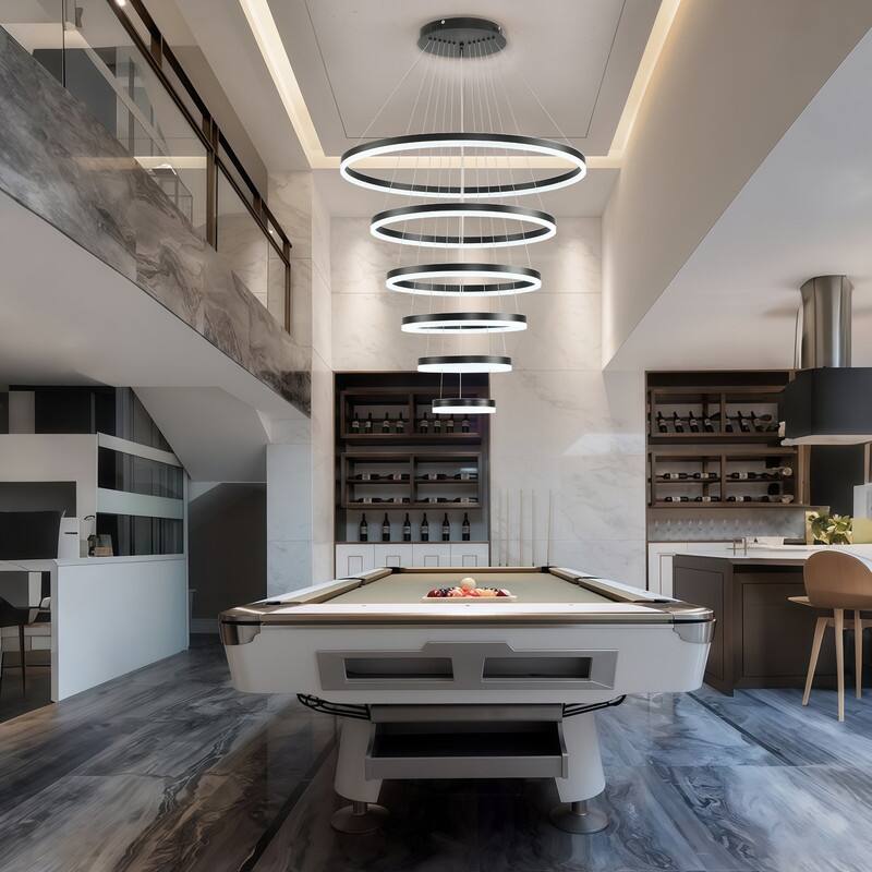 Modern LED Ring chandelier Large High Ceiling Chandelier