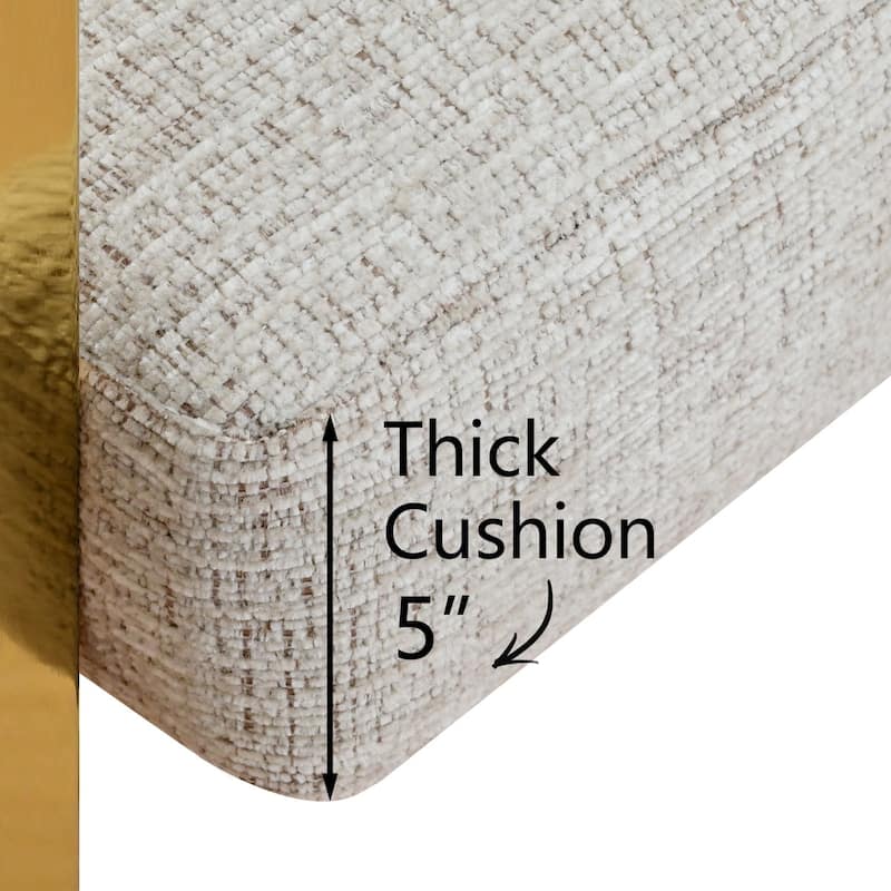 25" Seat Height Upholstered Chenille Gold Matel Counter Stool