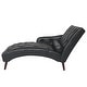 preview thumbnail 3 of 27, Chaise Lounge Arm Chair with Pillow and Wood Legs,Accent Soft Chair with Tufted Back and Arm,Upholstered Chaise Couch Chair