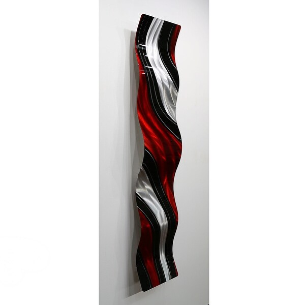 Statements2000 Red / Black Metal Wall Art Accent Wave by Jon Allen - Critical Mass Wave