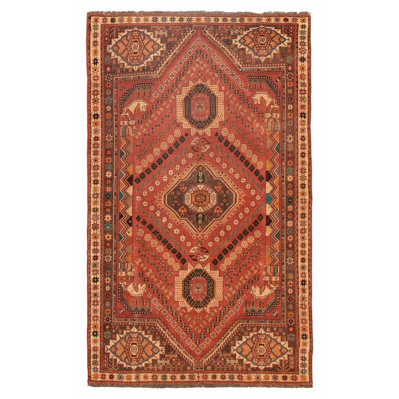 ECARPETGALLERY Hand-knotted Melis Red Wool Rug - 5'2 x 8'8 - Red - 5'2 x 8'8