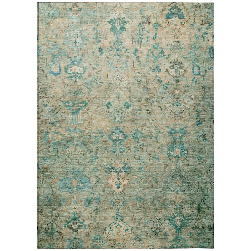 Machine Washable Indoor/ Outdoor Traditional Serenity Chantille Rug