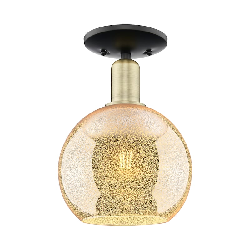 Innovations Lighting 716-1C-12-8 Athens Semi-Flush Athens 8" Wide - Black Antique Brass / Mercury