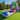 HeroKiddo 12 FT Block Party Dual Lane Backload Inflatable Water Slide with Attached Pool & Air Blower, Commercial Grade, Outdoor