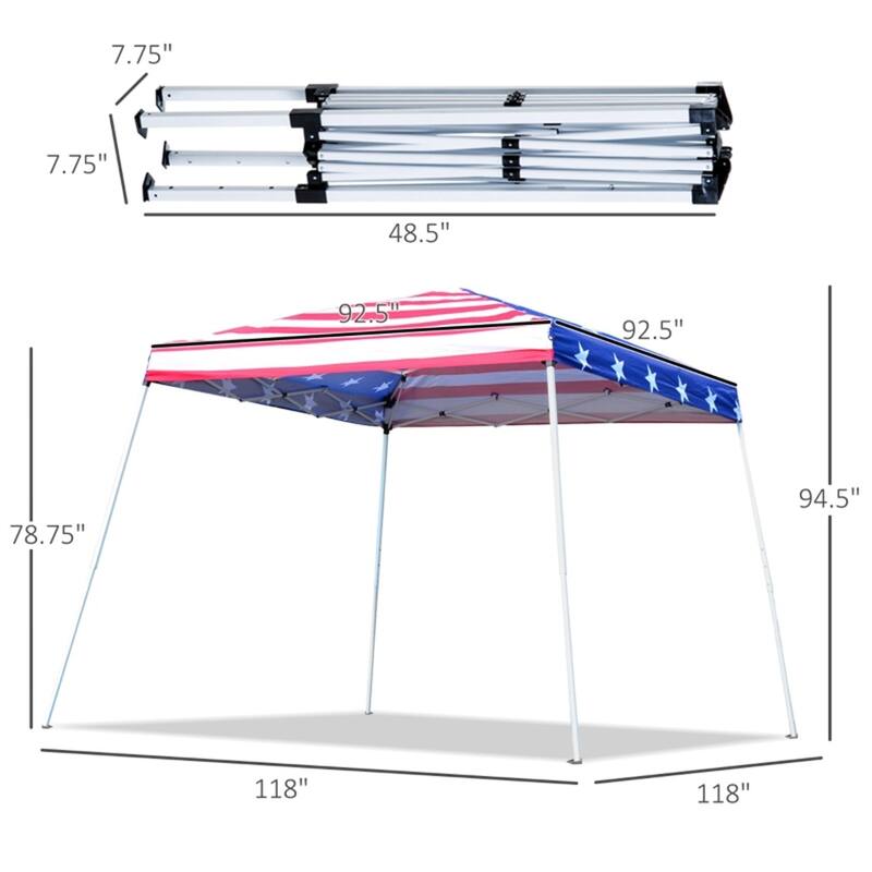 10x10 Portable Lightweight Canopy Tent with Oxford Roof and Foldable Design UV-Resistant for Backyard
