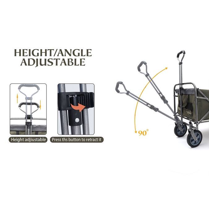 Outdoor Garden Multipurpose Micro Collapsible Beach Trolley Cart Camping Folding Wagon