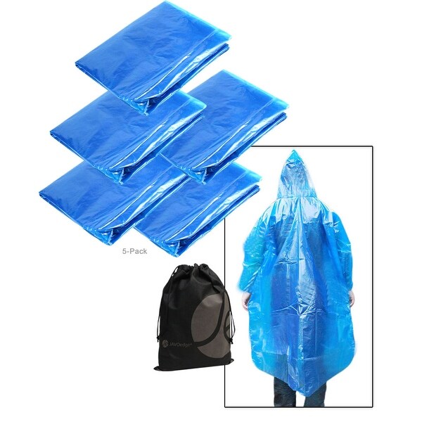 JAVOedge Blue Button Up Poncho, Light Weight, Single Use
