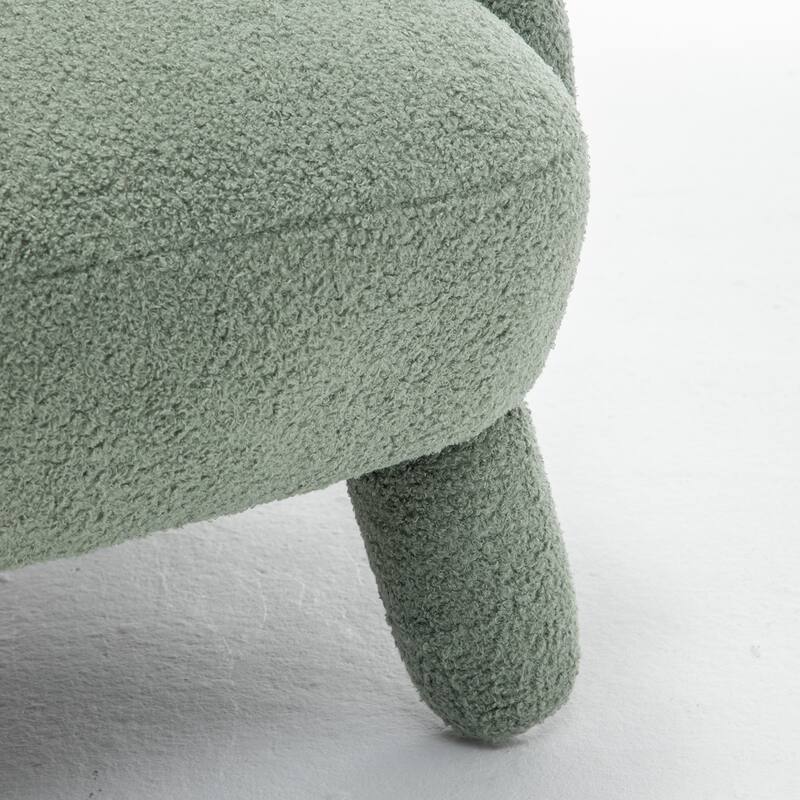 SEYNAR Modern Faux Sherpa Upolstered High Back Armless Accent Chair