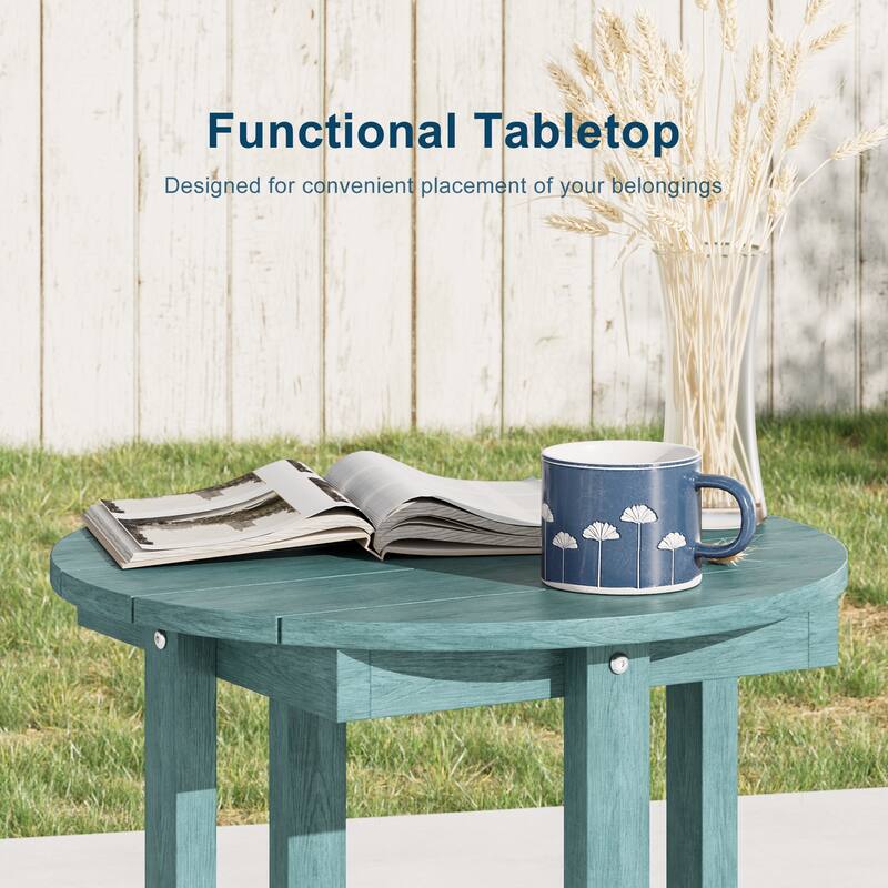 HDPE Outdoor Side Table, 220 lbs All-weather Patio End Table