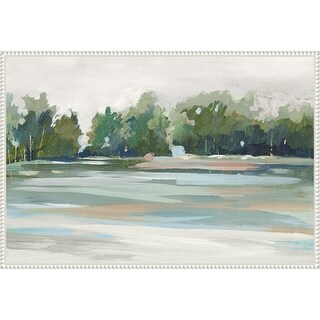Lakeview Haven by Lera Framed Canvas Wall Art Print 33 x 23 in. - Sylvie Beaded White
